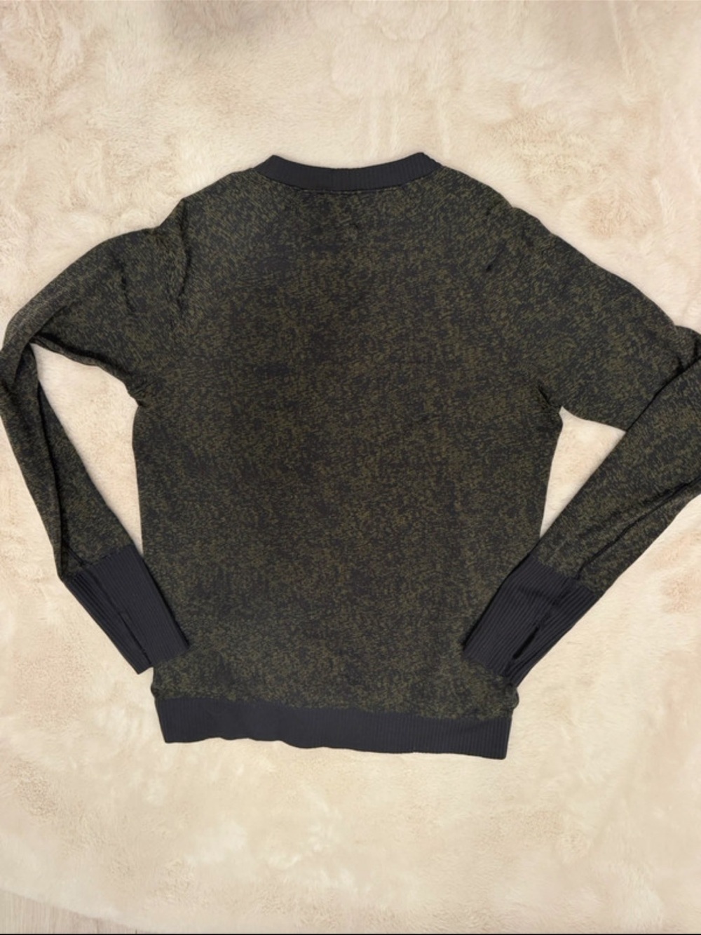 lululemon athletica Olive Green and Black Long Sleeve Top